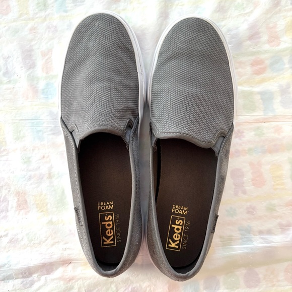 Keds sneakers double decker Gray Slip-On Shoes SZ 9 Worn 1X Indoors - Picture 13 of 14